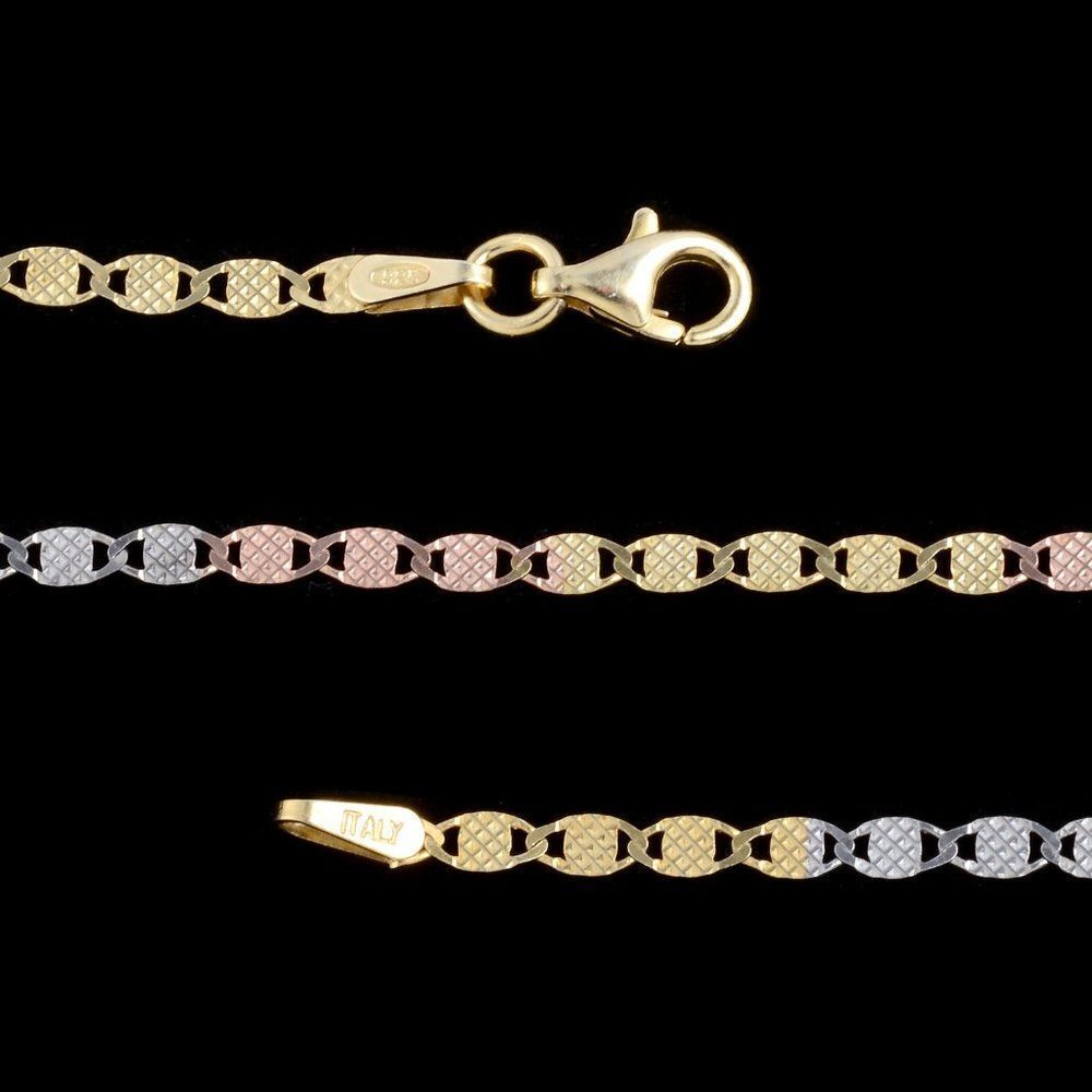 14K YRG Overlay and Sterling Silver Nickel Free Chain (18 in)